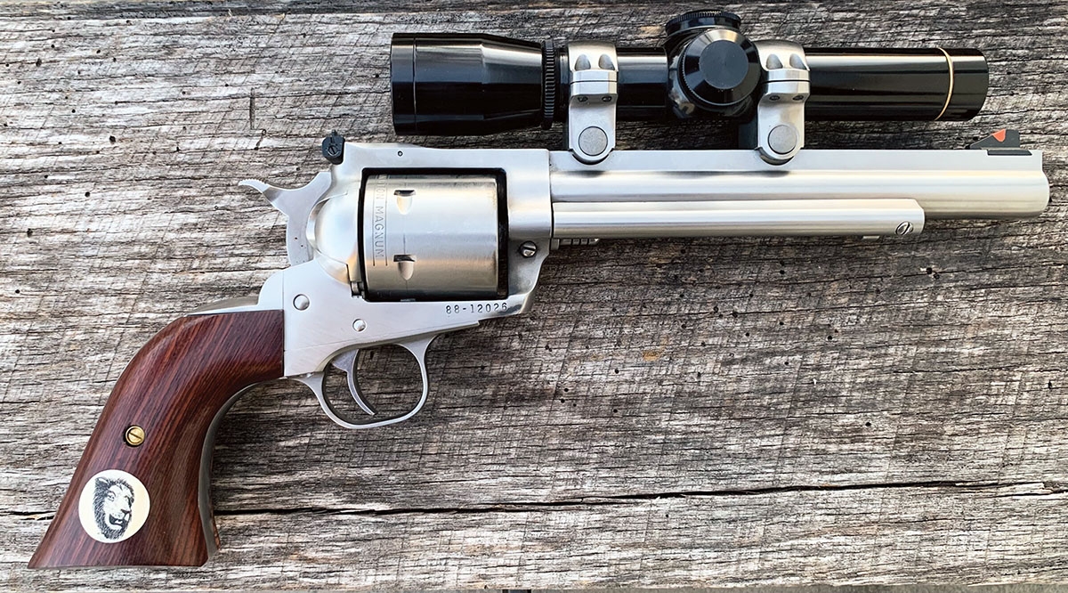 A standard Ruger Super Blackhawk Hunter in 44 Magnum was one of Ruger’s first single actions made for easy scope mounting.
